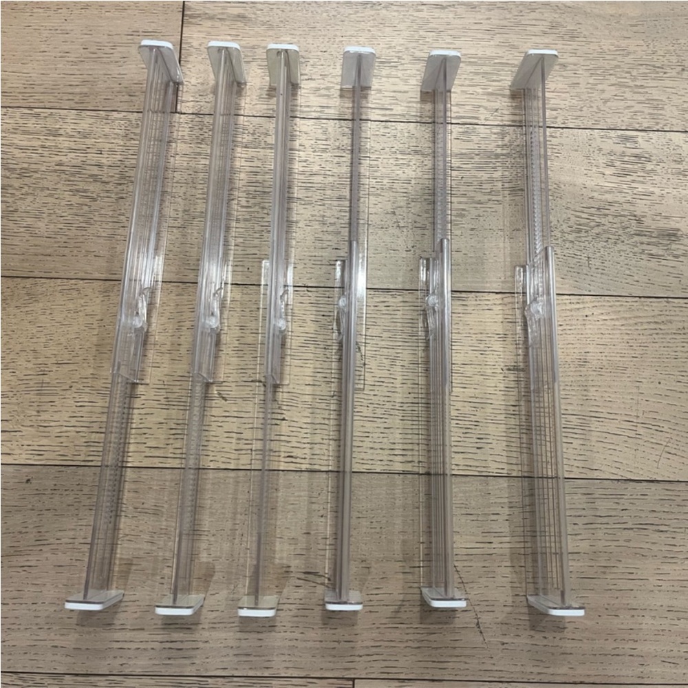 Bundle of 6 Acrylic/Clear iDesign Linus Adjustable Drawer Dividers